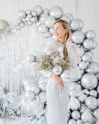 Grote Glossy Ballon Zilver (60cm)