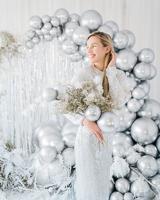 Grote Glossy Ballon Zilver (60cm) - thumbnail