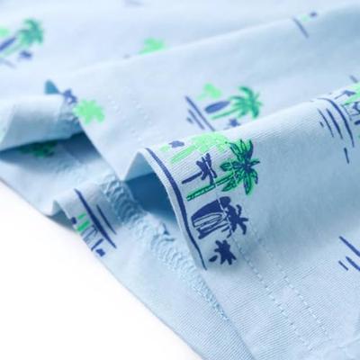 Kindershirt met palmbomenprint 104 lichtblauw