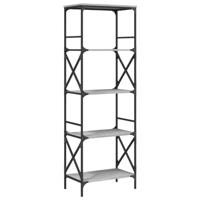Boekenkast 5-laags 59x35x171 cm bewerkt hout grijs sonoma eiken - thumbnail