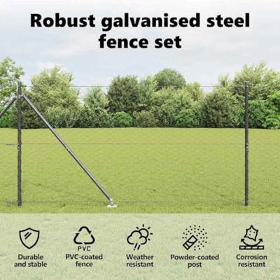 VidaXL Afrasteringspaal grijs 10 x 1,4 m (50 mm gaas) staal en pvc