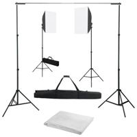 Fotostudioset met softboxlampen en achtergrond - thumbnail
