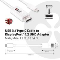 CLUB3D USB 3.1 Type C Cable to DisplayPort 1.2 UHD Adapter - thumbnail