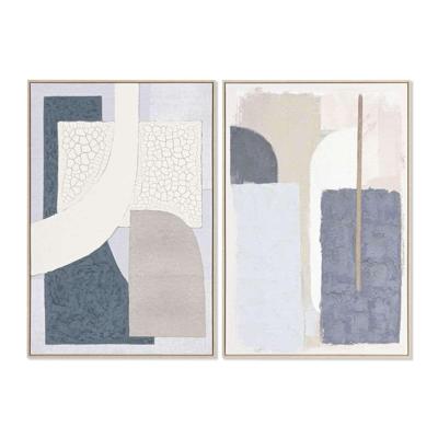 Schilderij Home ESPRIT Blauw Grijs Abstract Stads (2 Stuks)