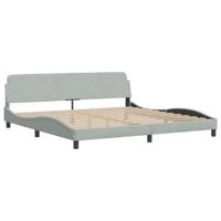 Bed met matras fluweel lichtgrijs 200x200 cm - thumbnail