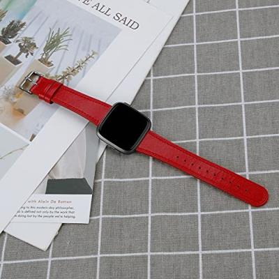 Fitbit Versa 3/4 & Sense 1/2 leren bandje - Rood Fitbit Versa 3/4 & Sense 1/2 leren bandje - Rood
