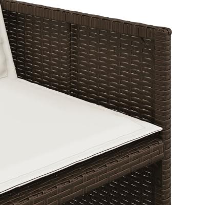5-delige Tuinset met kussens poly rattan bruin - thumbnail