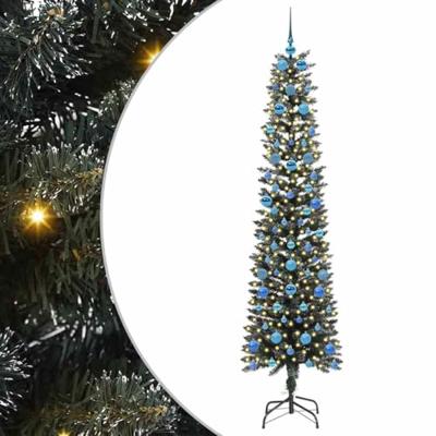 Kunstkerstboom met 300 LED Groen 210 cm PVC en Plastic en Staal