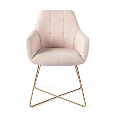 Jesper Home Eetkamerstoel 'Noto' Cross Gold, kleur Petal Pink