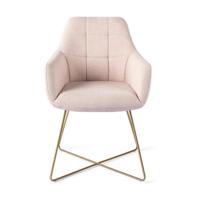 Jesper Home Eetkamerstoel 'Noto' Cross Gold, kleur Petal Pink - thumbnail