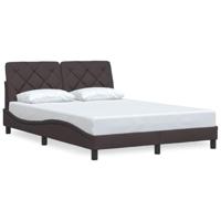 Bedframe zonder matras stof donkerbruin 140x200 cm - thumbnail