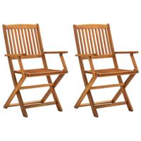 Tuinstoelen inklapbaar 2 st massief acaciahout - thumbnail