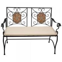 Metalen tuinbank - IJzer steen - Zwart 116 cm - thumbnail