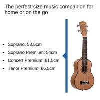 Cascha HH 2035 premium concert ukelele met tas en plectra - thumbnail