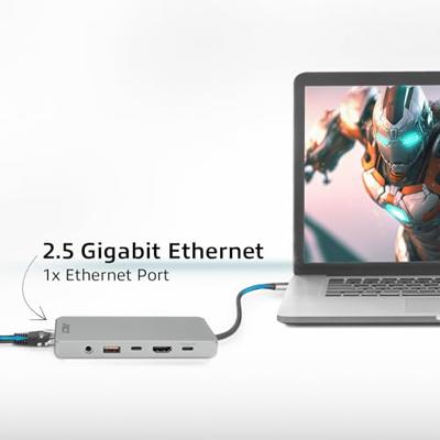 ACT AC7095 laptop dock & poortreplicator Bedraad USB 3.2 Gen 1 (3.1 Gen 1) Type-C Grijs