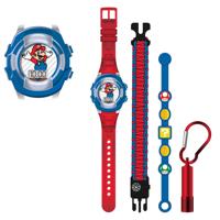 Super Mario LCD-Horloge Cadeauset Blauw/Rood - thumbnail