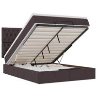 Ottoman bed met matrassen en LED's 180x200cm stof lichtgrijs - thumbnail