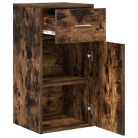 Dressoir met lade Gerookt eiken 38 x 34,5 x 75 cm Bewerkt hout - thumbnail