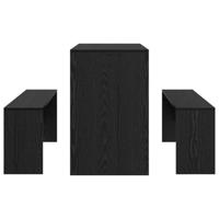 Eetkamerset 2 pcs Zwart eiken Bewerkt hout - thumbnail