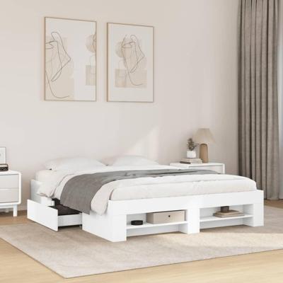 Bedframe zonder matras 160x200 cm spaanplaat wit