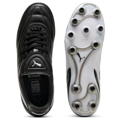 PUMA King Liga Gras / Kunstgras Voetbalschoenen (MG) Zwart Wit Zilver