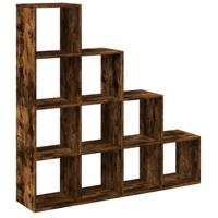 Kamerscherm / boekenkast 131,5x29x131,5 cm hout gerookt eiken - thumbnail