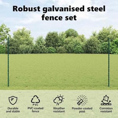 VidaXL Hek met paal groen 1,2 x 25 m staal