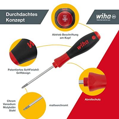 SoftFinish sleufkop/ Phillips/ Pozidriv-schroevendraaierset, 6-delig Wiha - thumbnail