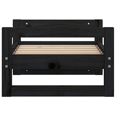 VidaXL Hondenmand 55,5x45,5x28 cm massief grenenhout zwart VidaXL Hondenmand 55,5x45,5x28 cm massief grenenhout zwart