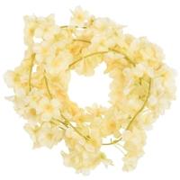 VidaXL Kerstslingers met bloemen 6 st 180 cm champagnekleurig - thumbnail