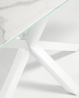 Kave Home Eettafel 'Argo' Iron Moss Keramiek, 180 x 100cm, kleur Wit Kave Home Eettafel 'Argo' Iron Moss Keramiek, 180 x 100cm, kleur Wit