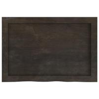 Wandschap 60x40x(2-4)cm behandeld massief eikenhout donkerbruin - thumbnail