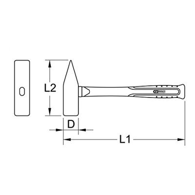 KS Tools 963.2122 9632122 Handhamer 1850 g 400 mm DIN 1041 1 stuk(s)