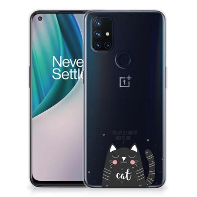 OnePlus Nord N10 5G Telefoonhoesje met Naam Cat Good Day OnePlus Nord N10 5G Telefoonhoesje met Naam Cat Good Day