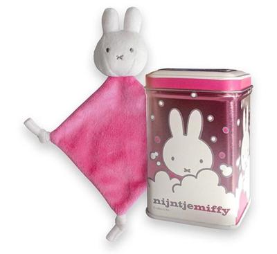 Blik Nijntje knuffeldoek roze