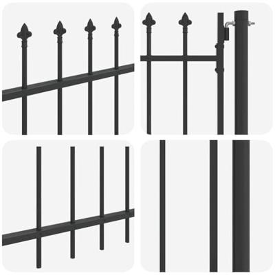 Hekpoort met slot Grijs 103 x 150 cm Gepoedercoat staal