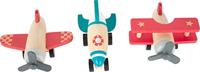 Small Foot houten pull-back vliegtuigen, set van 3 - thumbnail