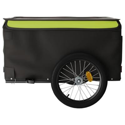 VidaXL Fietstrailer 45 kg ijzer zwart en groen