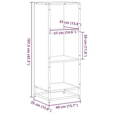 Boekenkast 40x35x107,5 cm bewerkt hout sonoma eikenkleurig