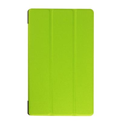 Karst structuur horizontaal flip effen kleur lederen hoesje met drie-vouwen houder voor Lenovo Tab 2 A8-50F(groen)