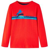 Kindershirt met lange mouwen wilde dierenprint 104 rood - thumbnail