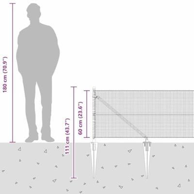 VidaXL Afrasteringspaal zilver 25 x 0,6 m (16 x 16 mm gaas) staal