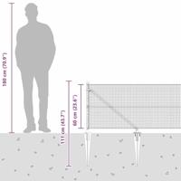 VidaXL Afrasteringspaal zilver 10 x 0,6 m (16 x 16 mm gaas) staal - thumbnail