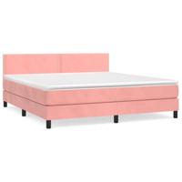 Boxspring met matras fluweel roze 180x200 cm - thumbnail