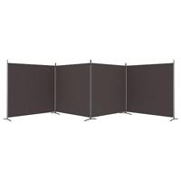 Kamerscherm met 4 panelen 698x180 cm stof bruin - thumbnail