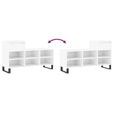 VidaXL Schoenenkast 102x36x60 cm bewerkt hout hoogglans wit VidaXL Schoenenkast 102x36x60 cm bewerkt hout hoogglans wit