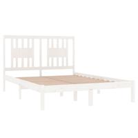 Bedframe massief grenenhout wit 140x190 cm - thumbnail