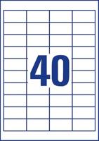 Avery Zweckform 3657, Universele etiketten, Ultragrip, wit, 100 vel, 40 per vel, 48,5 x 25,4 mm - thumbnail