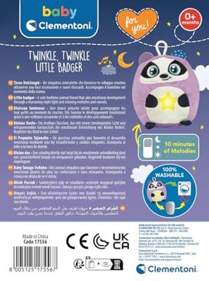 Clementoni baby twinkle twinkle kleine panda paars knuffel nachtlamp