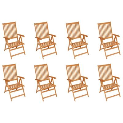 Tuinstoelen 8 st verstelbaar massief teakhout